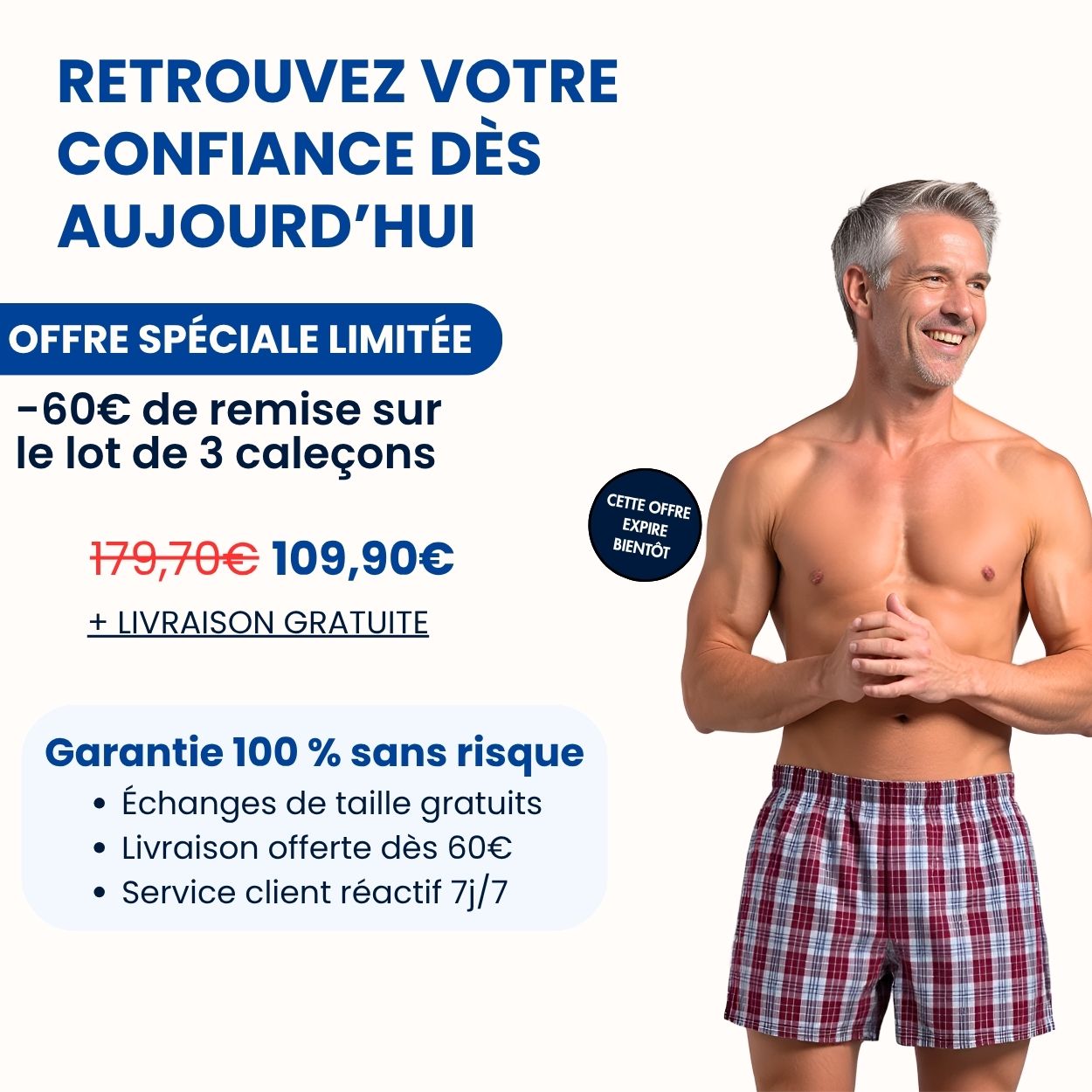Caleçon d'incontinence ultra-absorbant Homme