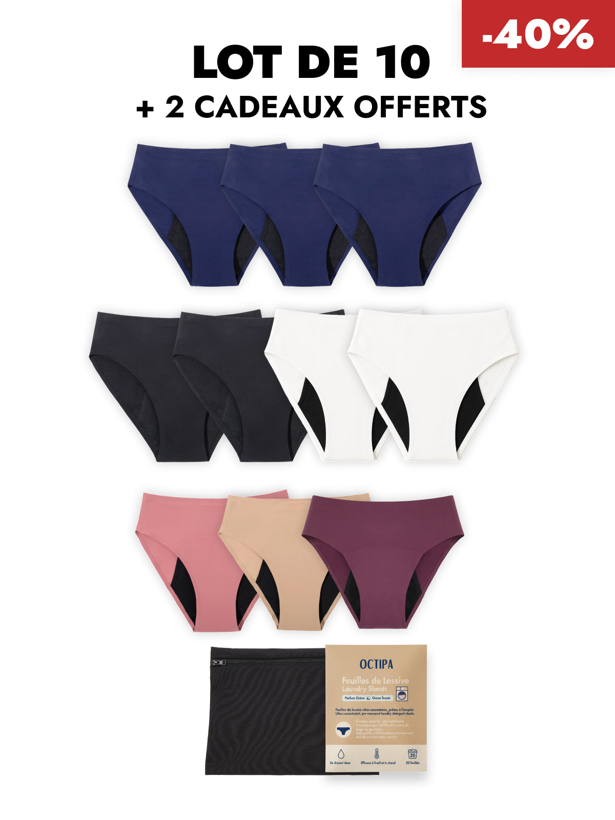 Pack Black Friday - Culottes d’incontinence taille haute ultra-absorbantes
